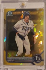 2022 BOWMAN CHROME SAPPHIRE TAMPA BAY RAYS CURTIS MEAD GOLD /99