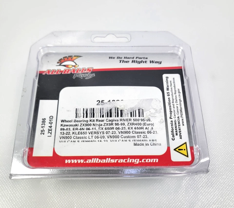 Kit de cojinete de rueda trasero All Balls 25-1386 para Kawasaki ZX10R 04-10 Foto 3 de 4