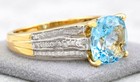 GENUINE 1.44 Cts AQUAMARINE & DIAMONDS RING 10K SOLID GOLD - Free Appraisal -NWT — photo 6