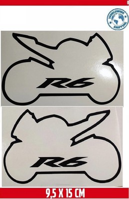 2x Yamaha R6 Silhouette Aufkleber Sticker Motorrad Motorsport - Autocollat Decal