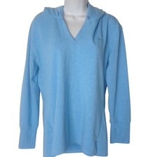The Black Dog Hoodie Women XS Blue Hoodie Sweatshirt Thumbholes Casual Logo
