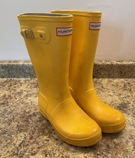HUNTER RAIN BOOTS YELLOW YOUTH KIDS CLASSIC ORIGINAL TALL SIZE 4G/3B EU 34
