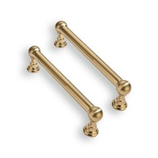 10 PCS Solid Brushed Satin Brass Kitchen Cabinet Drawer Handles Pulls 4 Inch