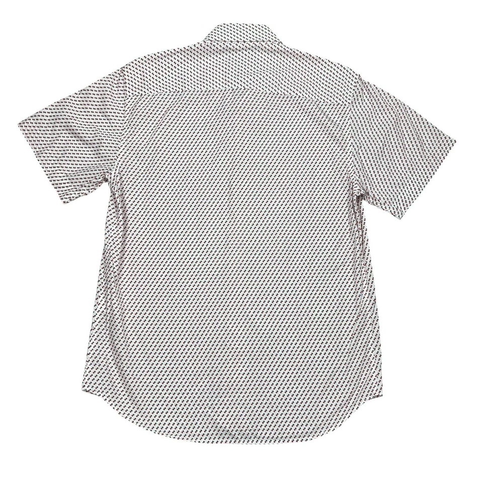 Barneys New York Shirt Mens Large White Micro Dotted Casual Button Down - Image 3 of 4