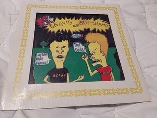 Vintage 1980's MTV Carnival Glass Prize 8"x 8" Beavis and Butt Head