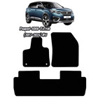 Car Floor Mats For Peugeot-5008(2017-24)#5-Black Carpet Auto Liners (Blue-Trim)