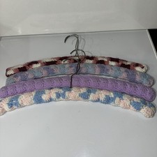 VINTAGE 1960  's Yarn Crocheted Hangars-- Lot/4-