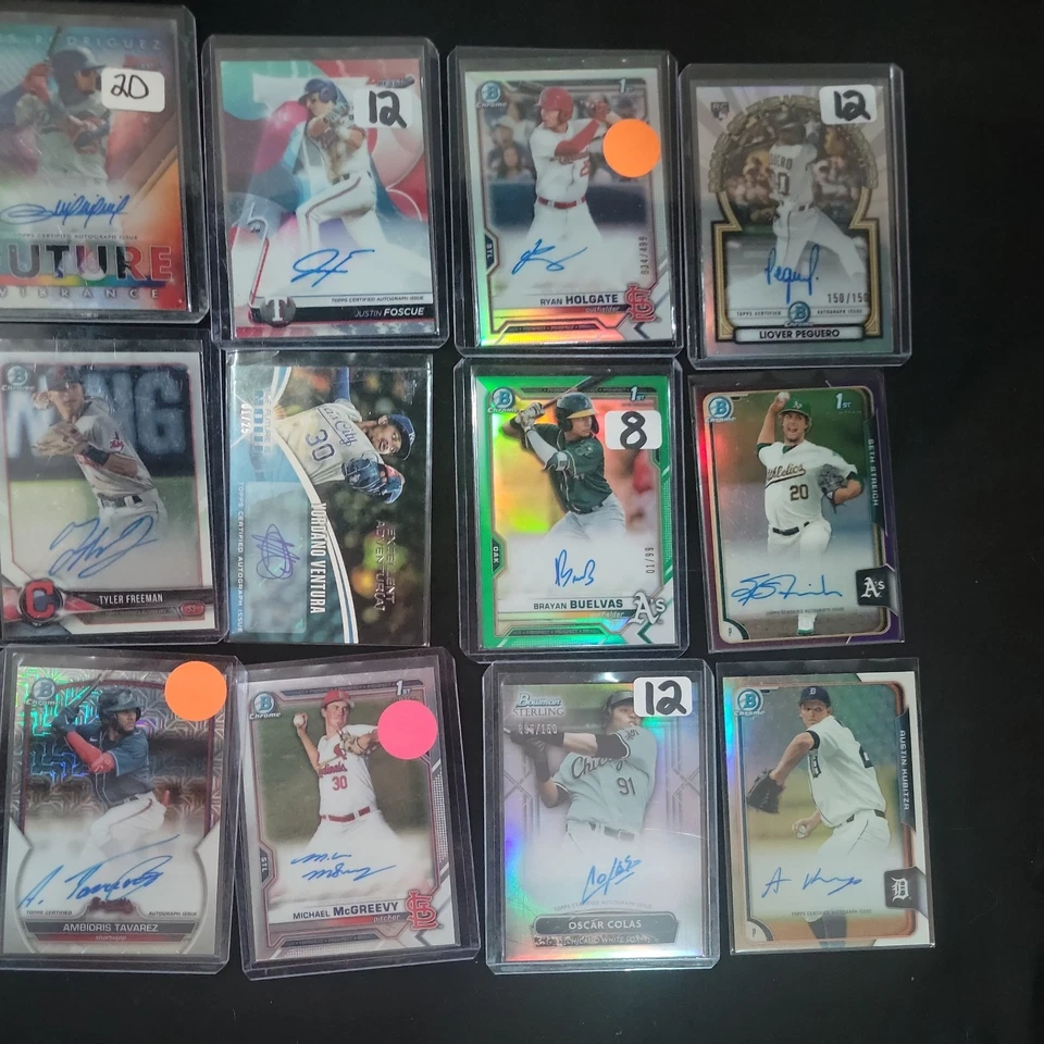 21 Auto Autograph Bowman Chrome Draft, Topps, Best, Sterling card lot Refractor  - Image 4 of 4