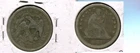1877 CC LIBERTY SEATED SILVER QUARTER VG 7521T