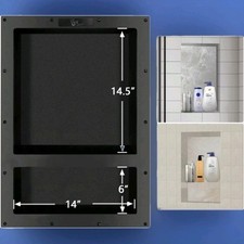 Uni-Green Tile Shower Wall Niche 25" x 17 x 3.75 UGRN201 Cubby Double Shelf