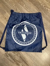 Skechers Drawstring Gym Bag Navy Blue Logo Sackpack Cinch Backpack