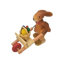ERZI Erzgebirge Easter - Bunny with Cart Easter Bunny (10 cm) - Rarity - NEW & ORIGINAL PACKAGING