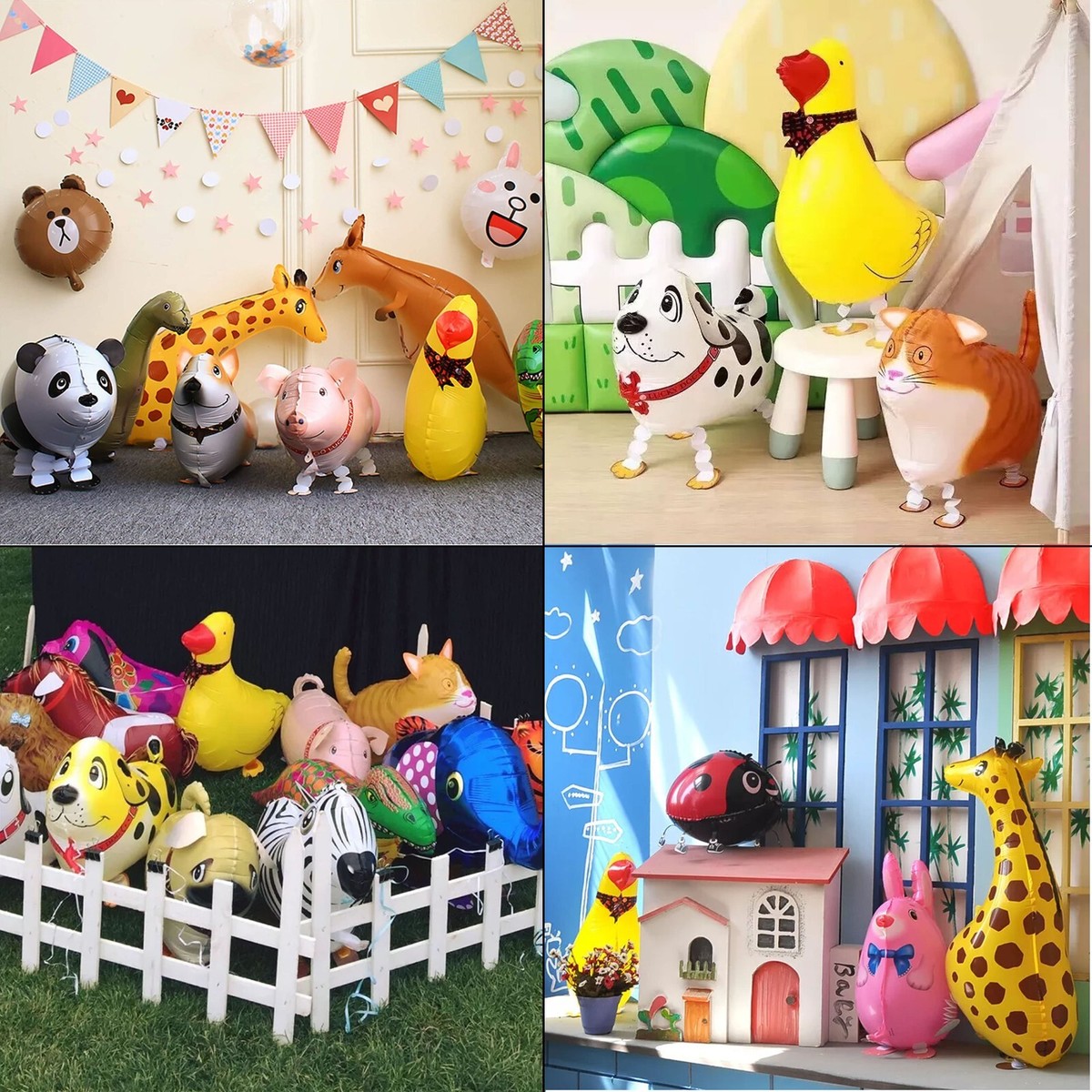 Kesote Ballonnen verjaardag ballonnen helium ballon 6 folieballonnen dieren helium ballonnen airwalker dierenballonnen wandelen jungle eend varken pony voor party decoratie cadeau cadeautje
