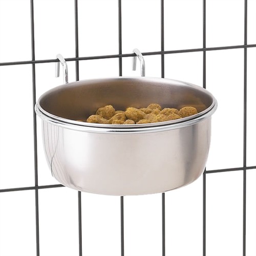 Perro Comedero Clásico Acero Inoxidable Colgante Jaula Cuenco para - - 第 10/11 張圖片