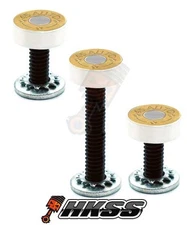 3 Silver Billet Vent Windshield Bolts For 14-Up Harley  - 45 AUTO BULLET 6CL