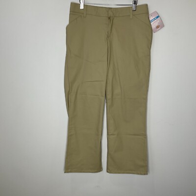 Dickies Womens Stretch Twill Pants Relaxed Fit Size 8 cotton Pockets