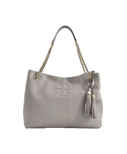 Tory Burch Thea Red Leather Slouchy Gold Chain Large Tote Bag $598