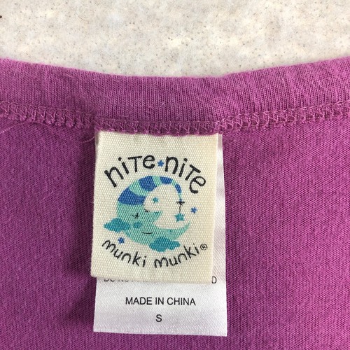 NIte Nite Munki Munki Womens Pajama Top Size S Purple Cat & Mouse Long Sleeve - Picture 5 of 10