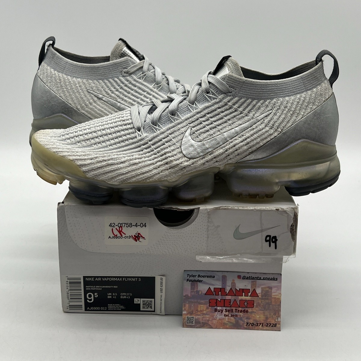 Size Nike Air VaporMax Flyknit Reflective Silver (AJ6900