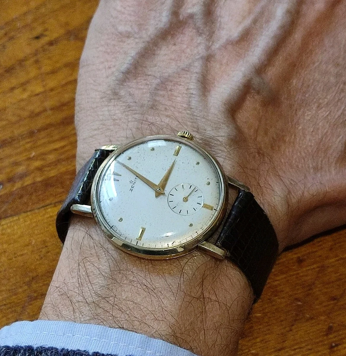 Zenith — ZENITH STELLINA VINTAGE CAL 126-6 OVERSIZE 1940s RARE GOLD LAMINATED WATCH
