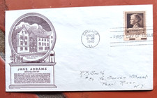 1940 FAMOUS SCIENTISTS JANE ADDAMS HULL HOUSE BLACK ANDERSON CACHET FDC
