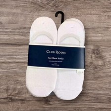 Club Room Men's White Solid 12-Pack No Show Socks SZ 10-13 NEW