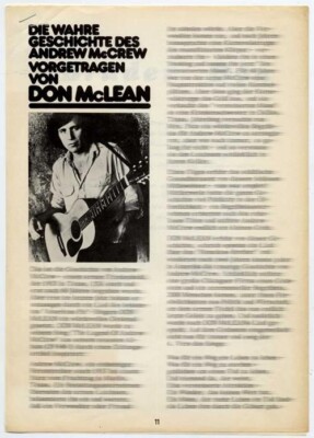 Don Mclean Homeless Brother Release 1974