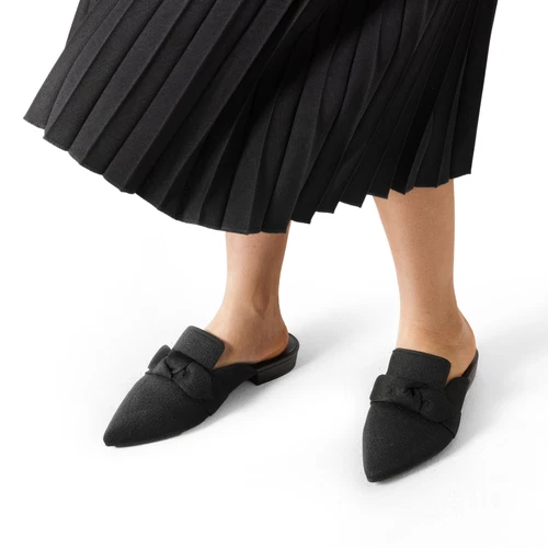 Damen Spitz zulaufende Pantolette Flache Schuhe Leicht Bequem Slipper Flache Schuhe - Bild 7 von 31