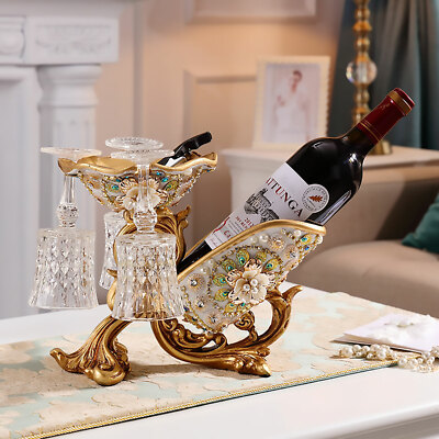 Art Resin Red Wine Rack Bottle Holder Tabletop Centerpiece Wine Display Stand US
