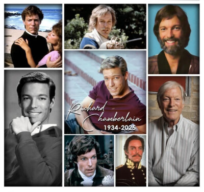 RICHARD CHAMBERLAIN MEMORIAL COLLAGE FRIDGE MAGNET 4.25'' X 4.25''