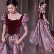 Gorgeous Square Collar hubble-bubble sleeve Evening Dresses Chic Party Prom Gown