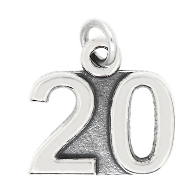 LGU  Sterling Silver Bold Block Year Number Charm (With Options)