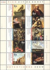 Netherlands 1999 Art/Paintings/Artists/Rembrandt/Birds/Fruit 10v m/s (n22534u)