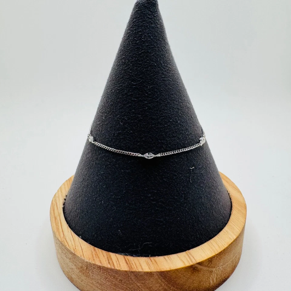 "Delicada pulsera de diamantes de imitación plata 925 A&M 6""" Foto 3 de 4