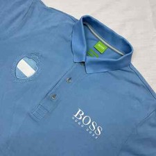 Hugo Boss Men Albiceleste Agentina's Flag Pique Cotton Short Sleeve Polo Shirt L