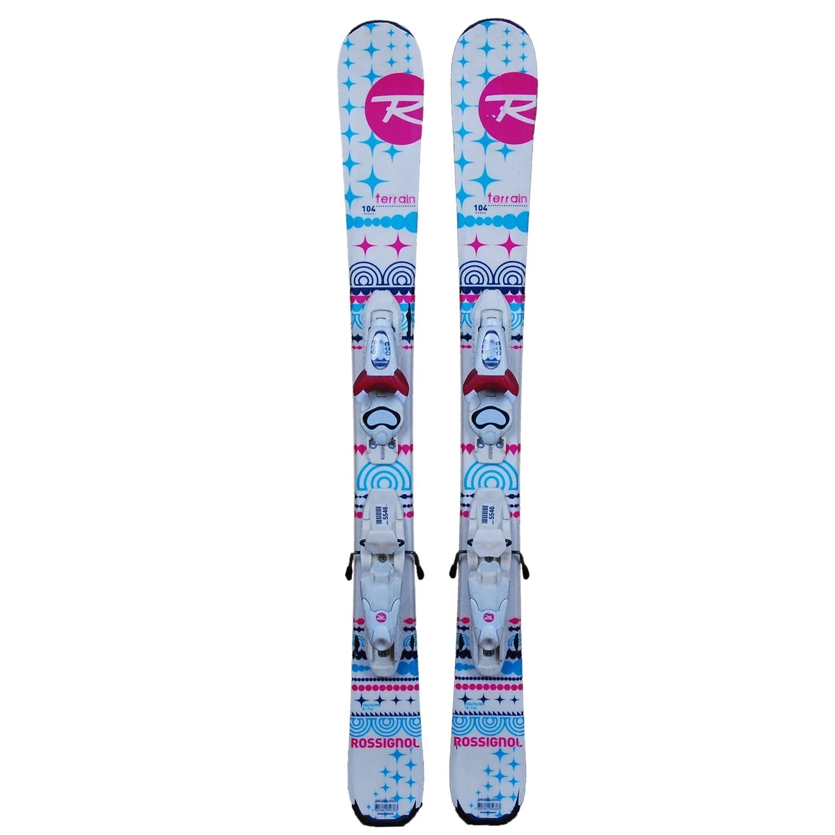 Ski occasion junior Rossignol Terrain Girl + fixations - Qualité B 104 cm