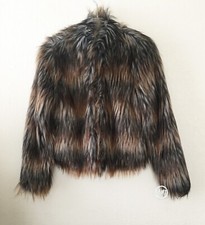 Nwt Ci Sono By Cavalini Womens Faux Fur Jacket Kendra Size S