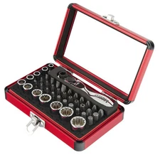 Sunex 44pc 1/4" dr Mini Bit & Spline socket set w/ Duo-drive Ratchet & Case 9732