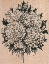 Bouquet 2 3/4 x 3 1/2" Rubber Stamp, Flower Stamp, Plant Stamp