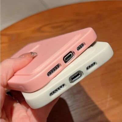 iPhone 14 / Pro / Max case with cardholder Pink or Off White = NEW