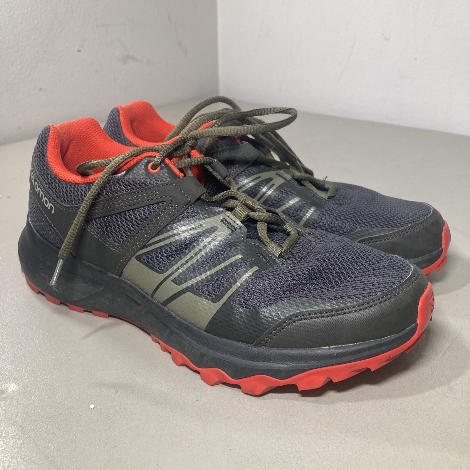 Salomon scarpe da trail running da uomo basse cellule energetiche verde oliva arancione 9
