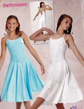 Lyrical Ballet Dance Dress Skirted leotard Velvet Trim Bodice 2 colors offered