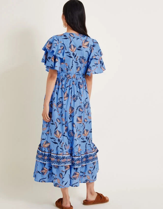 RRP£85 NEW Blue Frill Dress size Large L image 5