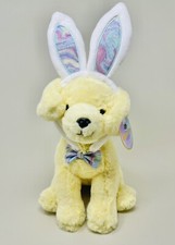 FAO Schwarz Easter Plush Dog Golden Retriever Puppy Bunny Ears Headband 12" NWT