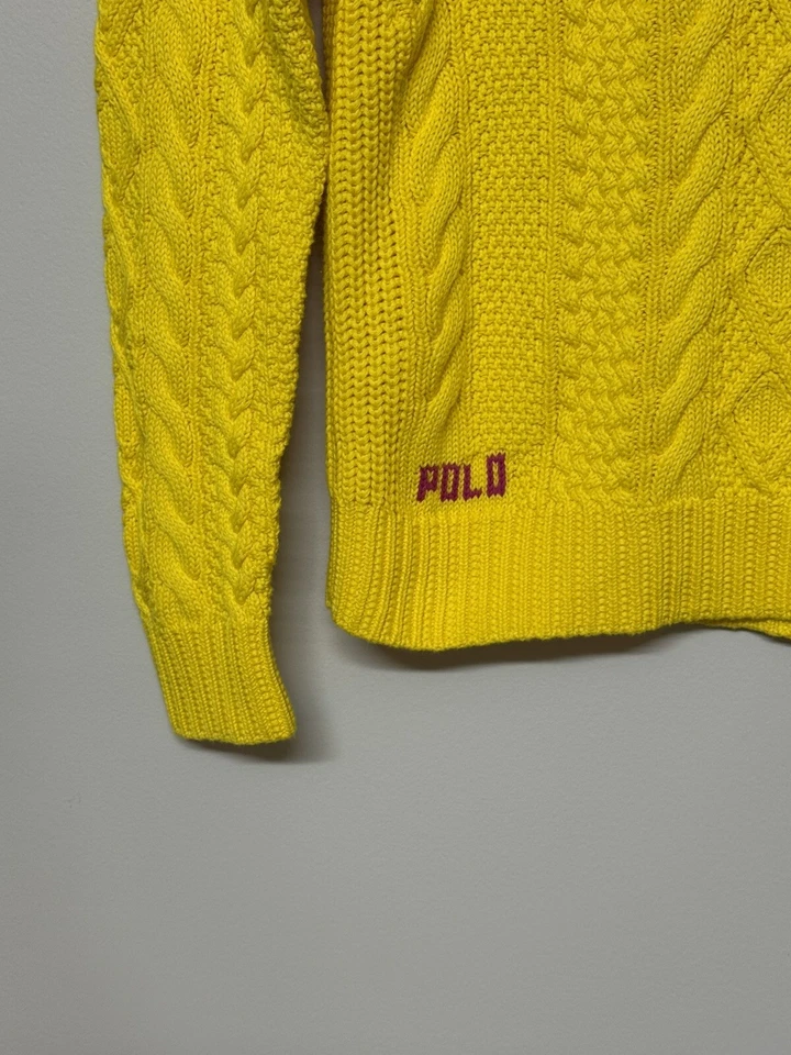 NUEVO con etiquetas Polo Ralph Lauren Aran tejido algodón suéter talla L 12-14 niñas grandes Foto 2 de 4