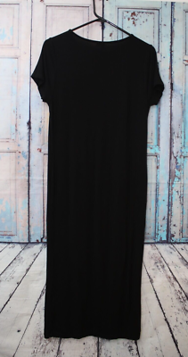 ASOS Dress Maxi Size 8 Women's Black 95% Viscose 5% Elastane Jersey 46" Long  | eBay