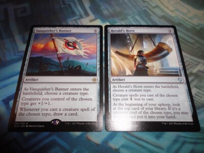 mtg cards like vanquisher's banner [251] [Ixalan] [Foil]  Face to Face Games Whenever you cast a creature spell of the chosen type MTG Magic Vanquisher's Banner Ixalan