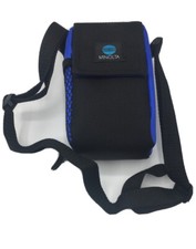 Minolta Camera Black Blue Case Padded Pouch Bag Tote about 3"x6" with Strap
