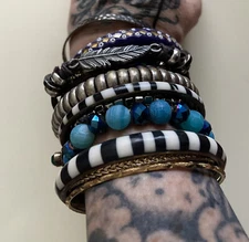 Curated Stacking Bracelet Set Of 16 Mixed Colors & Styles Layered Assortment