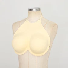 Womens Breast Enhancer F Cup Fake Boobs Reusable Halter Breastplate Breathable
